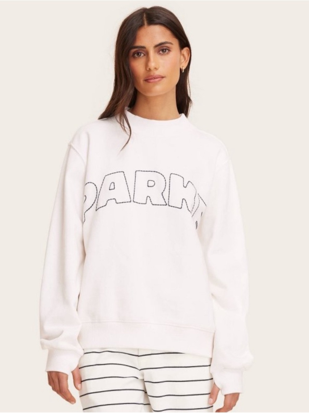 Parke x target White Graphic Pullover Sweatshirt - 1X/2X New